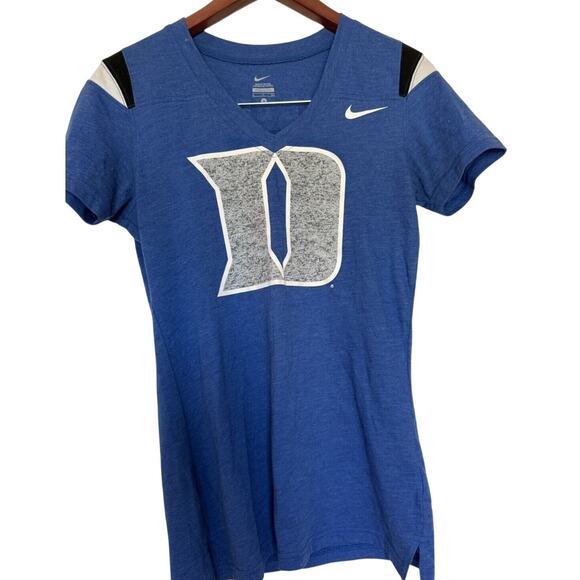 Nike Sports Blue Devils Duke Basketball V-neck Tee Size Small College Sports - Picture 1 of 16